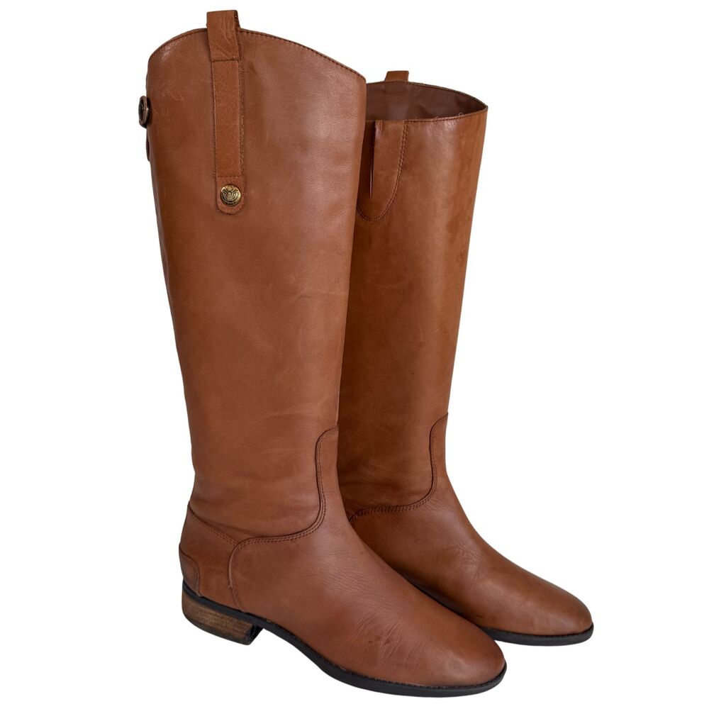 Sam Edelman Penny Riding Leather Boots Tall Brown Women's Size 9M